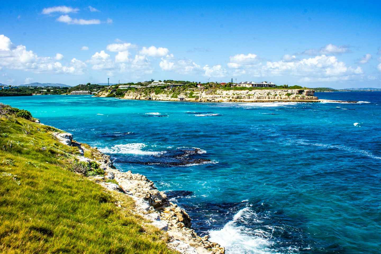 Rugged turquoise coastline in Antigua