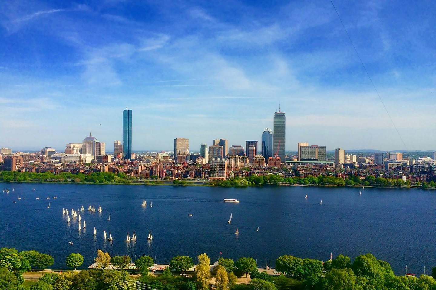 The Back Bay skyline across the Charles River, Boston