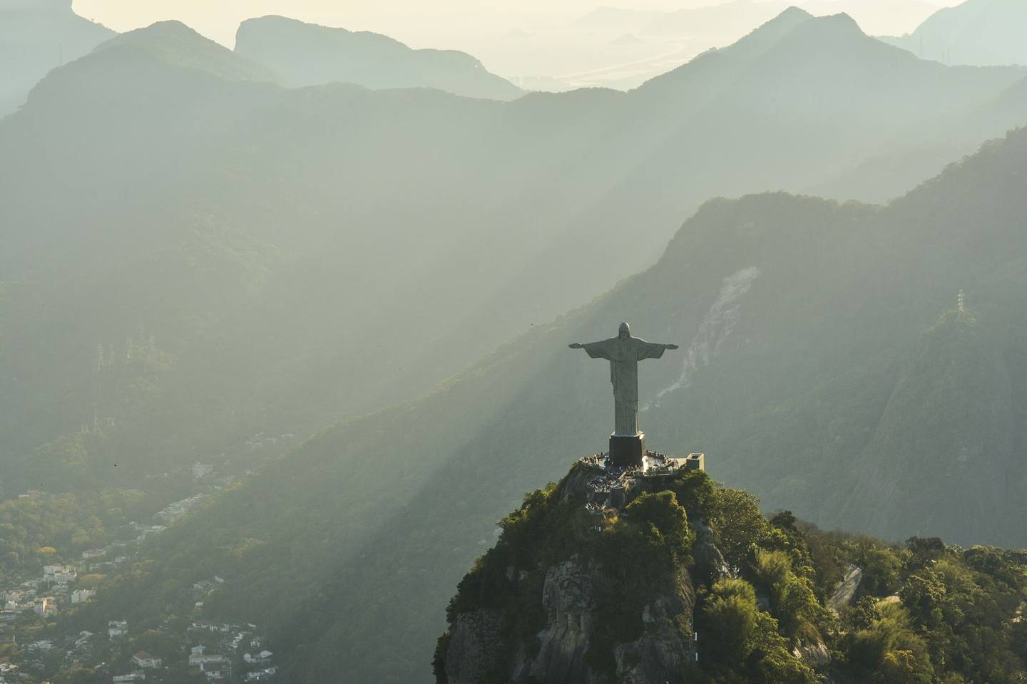 Christ the Redeemer over the mountains of Rio de Janeiro, Brazil