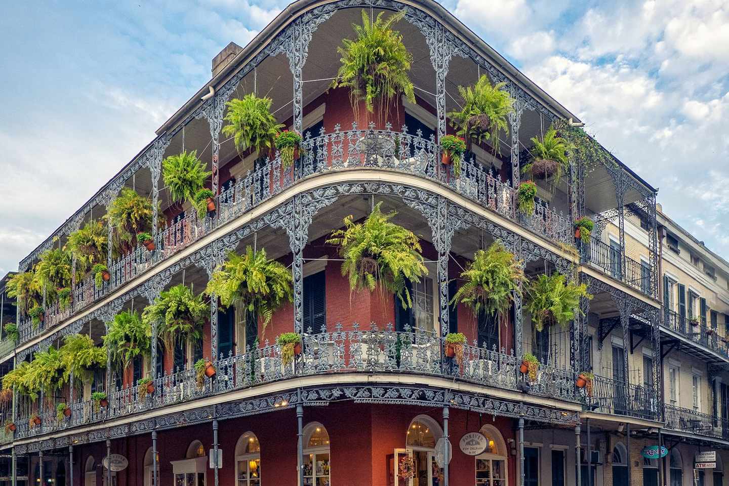 Wrought-iron balconies in the French Quarter, New Orleans