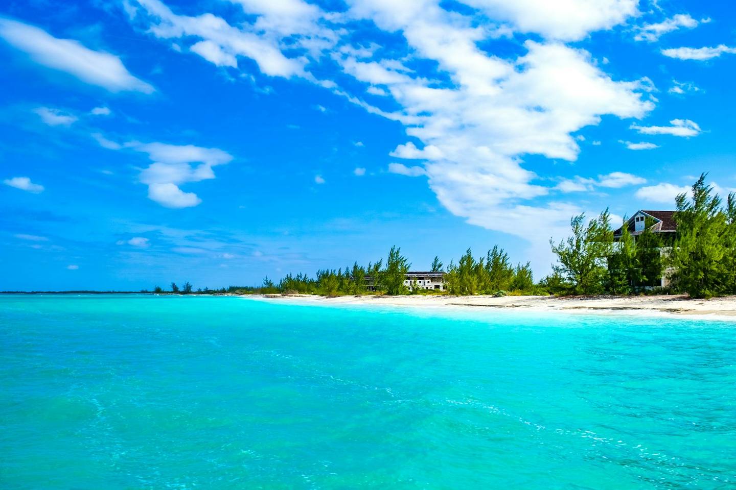 Turquoise sea and white beach in Turks and Caicos
